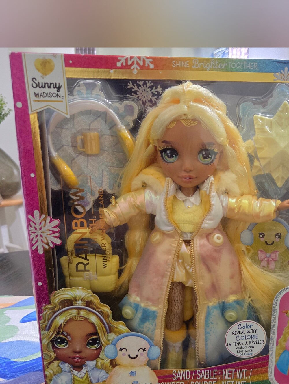 Rainbow Winter WonderLand Doll - Yellow Fashion Doll
